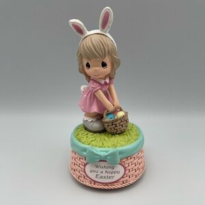 *New* Precious Moments Easter Girl Resin Musical “The Entertainer” Tune